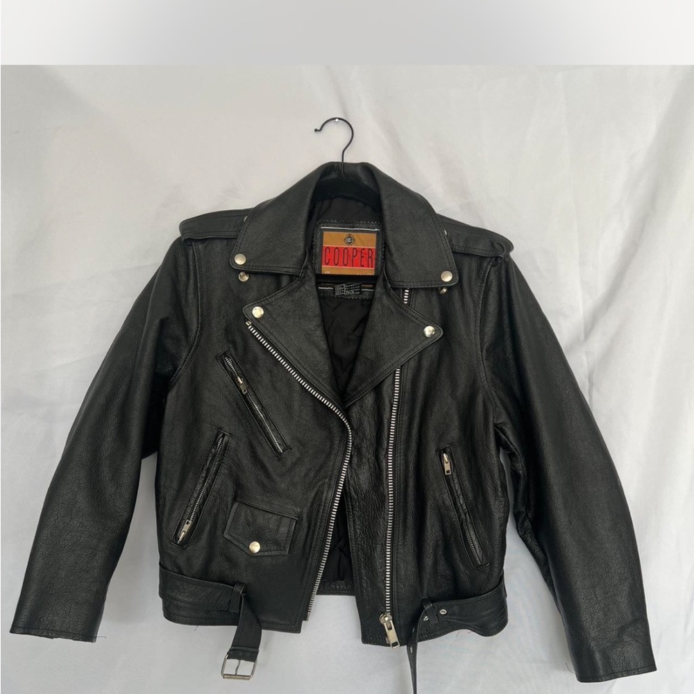 VINTAGE NWOT 80s Black Leather Jacket